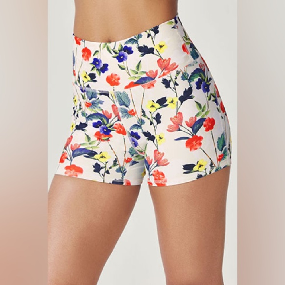 Fabletics Floral print spandex shorts